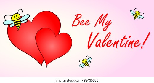 Valentine's Day Card with Cute Bee