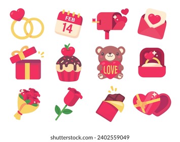 Valentinstag-Karte dekorative Elemente rosa Paare Hochzeit