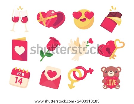 Valentine's Day Card Decorative Elements pink couples wedding