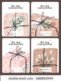 Valentines day card dedication note love letter cute flat design
