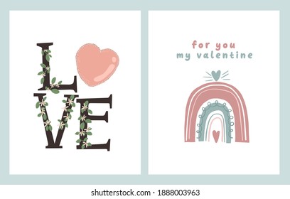 Valentinstag Karte Widmung Note Love Brief cute flaches Design