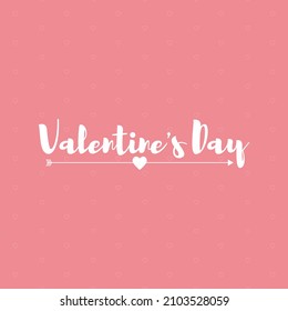 Valentine's Day Card Design Background. 14 February. Flat design vector illustration.