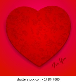 Valentines Day Card Design with Flower Pattern for Holiday