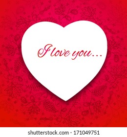 Valentines Day Card Design with Flower Pattern for Holiday