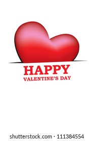 Valentine's day card design of a heart coming out of a cut paper.