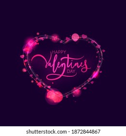 Valentine's Day card design with heart shaped lights Vector illustration