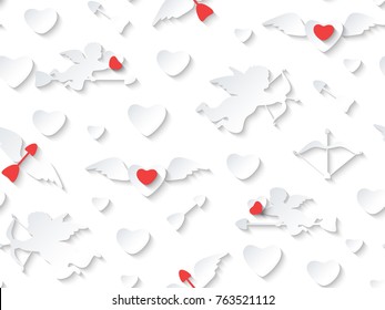 Valentine's day card design on seamless background.