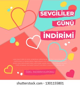 Valentine's Day Card Design Vector Illustration (Translation: Valentine's Day Sale) 
