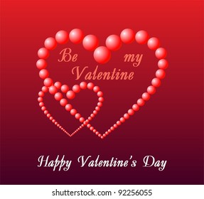 Valentines Day card with double hearts