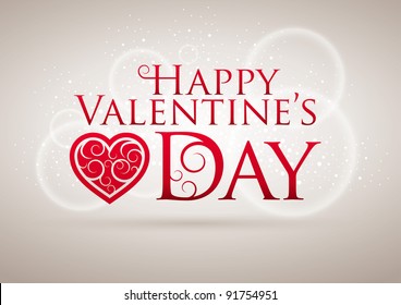 Valentine's Day Card. Editable vector illustration. CMYK color mode. Print ready. All elements are layered separately in vector file.