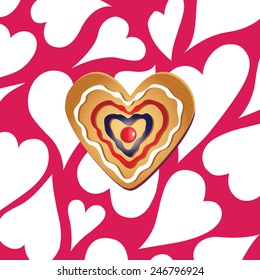 Valentine's day card. Elements for cards, gifts, crafts, invitation. Vector illustration.