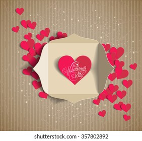 Valentine's day card in an envelope. Greeting Card. Invitation card for wedding