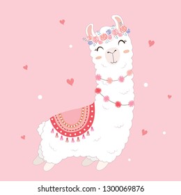 valentine's day card featuring a cute llama.