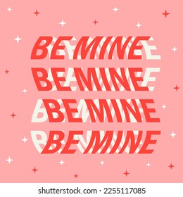 Valentine's Day card. Festive vector banner. Vector illustration
Postcard with text you are mine