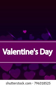 Valentine's day card the first part on the background of hearts