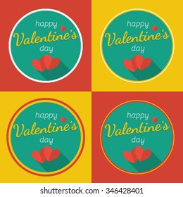 Valentine's Day card. Flat design. Vector illustration