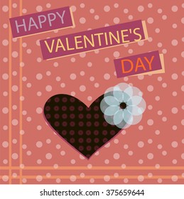 Valentine's Day card. Flat design. EPS10 Vector illustration.
