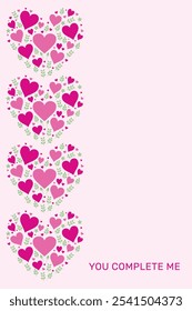 Valentine's Day Card with Floral Heart Pattern