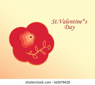 Valentine*s day card with flower on light background
