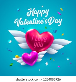 Valentine's day card, flyer, mail marketing, banner, paper printing, website, decoration template. Love Holiday banner design. Vector art