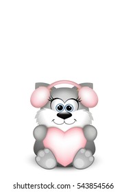 Valentines day card with funny cat.