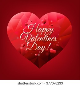 Valentines Day Card With Gradient Mesh, Vector Illustration