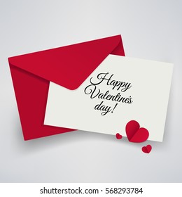 Valentines Day Card With Gradient Mesh, Vector Illustration