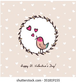 Valentine's Day Card. Greeting card.