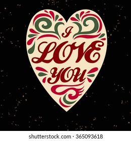 Valentines Day card. Greeting typography. Valentine's card.