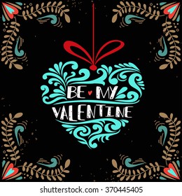 Valentines Day card. Greeting typography. Valentine's card.