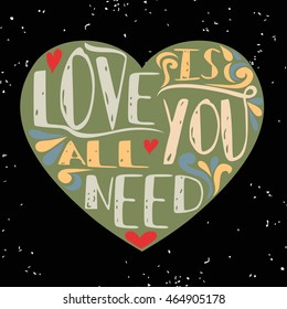 Valentines Day card. Greeting typography. 