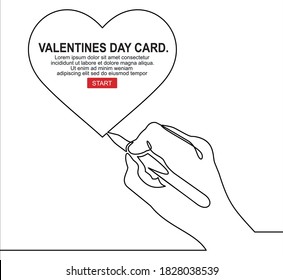 valentines day card, hand holding heart