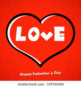 Valentine`s day card with heart