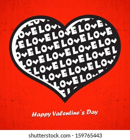 Valentine`s day card with heart