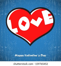 Valentine`s day card with heart