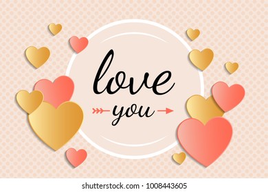 Valentine's Day - card with heart decoration. Vector.