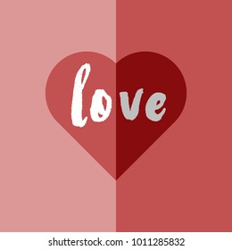 Valentine's day card with Heart flat.