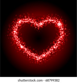 Valentine's day card heart frame vector background