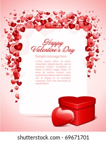 Valentine's day card with heart gift vector background