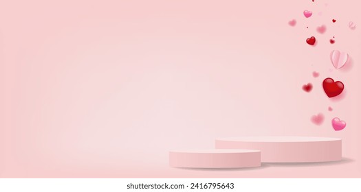 Valentines Day card With Heart With Gradient Mesh, Vector Illustration