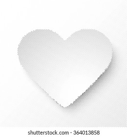 Valentines day card, heart with halftone effect