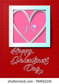 Valentine's day card with heart and lettering vector eps10