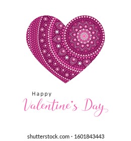 Valentine's Day card. Heart on an isolated white background. Vector illustration. Dot painting.