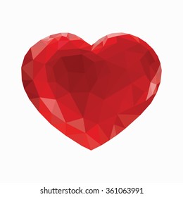 Valentine's Day card with heart in origami style