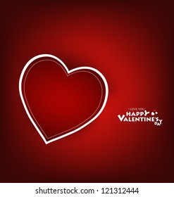 Valentine's day card with Heart Paper. Vector illustration.