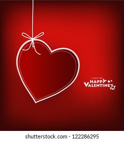 Valentine's day card with Heart Paper. Vector illustration.
