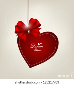Valentine's day card with Heart Paper. Vector illustration.