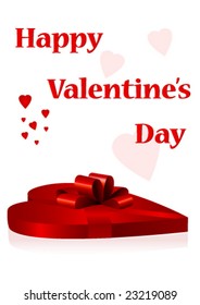 Valentine's day card with heart as present