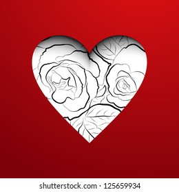Valentine's day card. Heart of roses