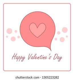 Valentine's day card with heart shape. vector design illustration.